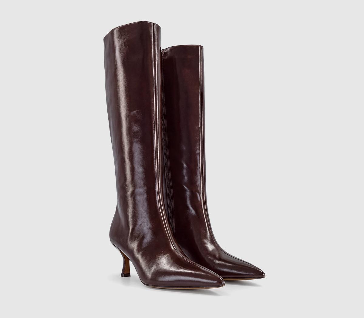 OFFICEKerri - Pointed Flared Heel Knee BootBurgundy