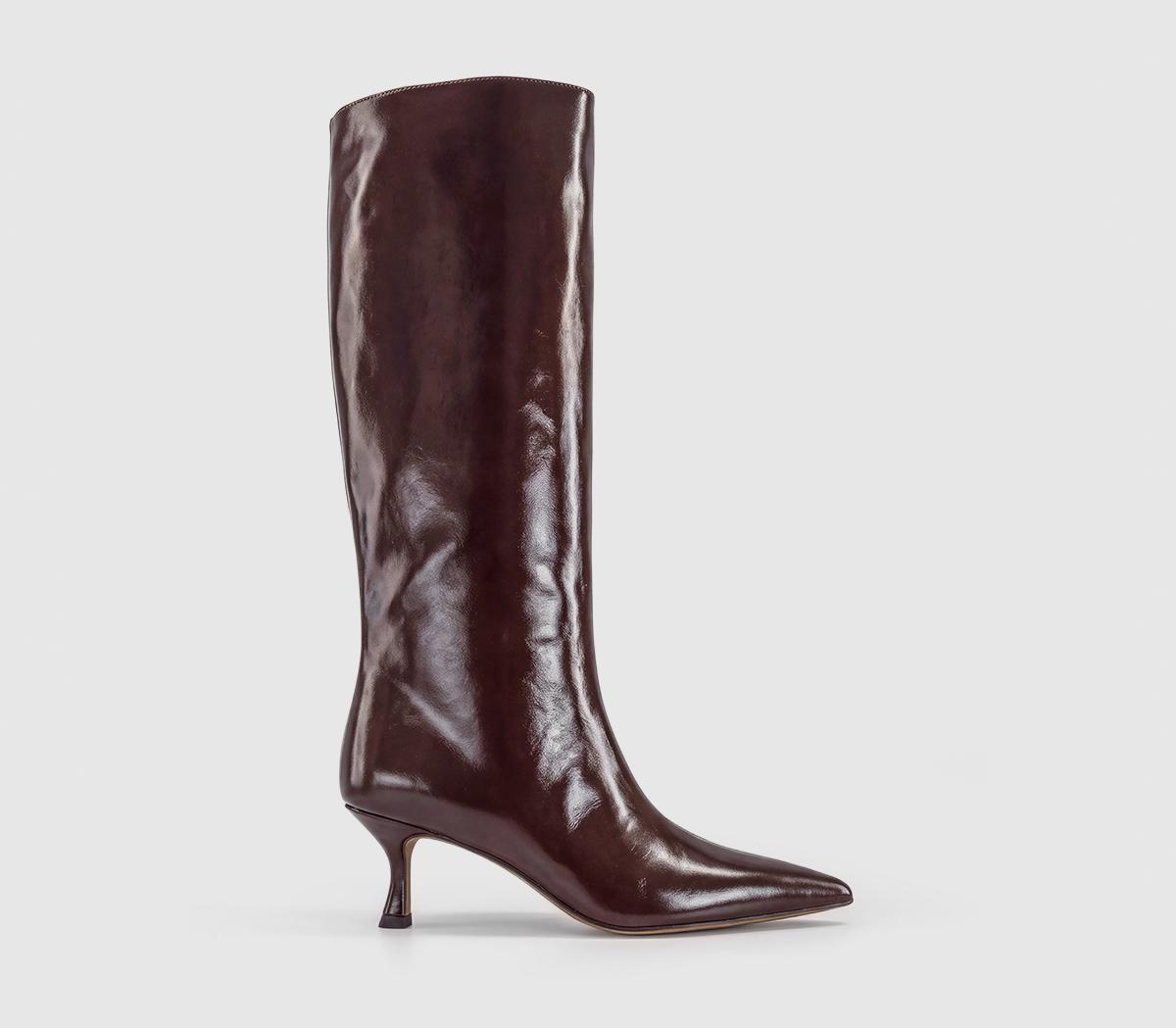 OFFICEKerri - Pointed Flared Heel Knee BootBurgundy