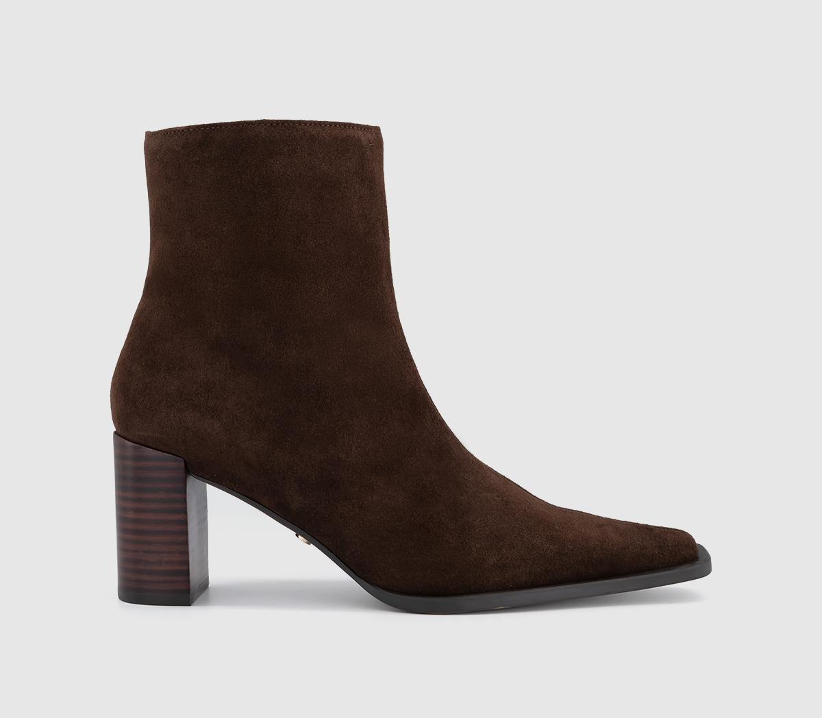 OFFICEAster Chisel Toe Block Heel BootsBrown Suede