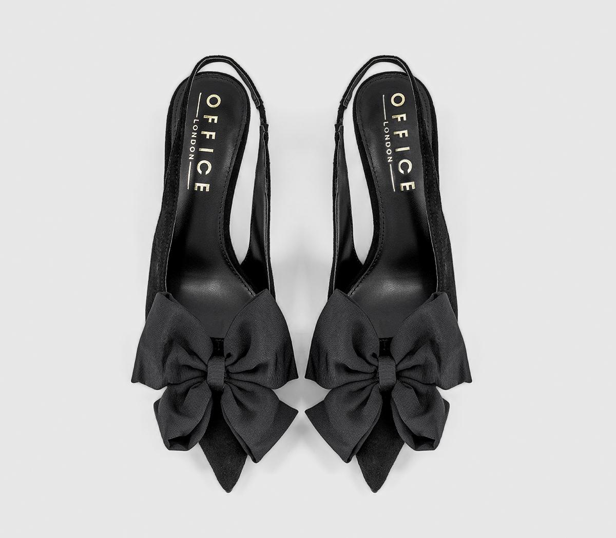 OFFICEMerry Pointed Slingback Bow Court HeelBlack