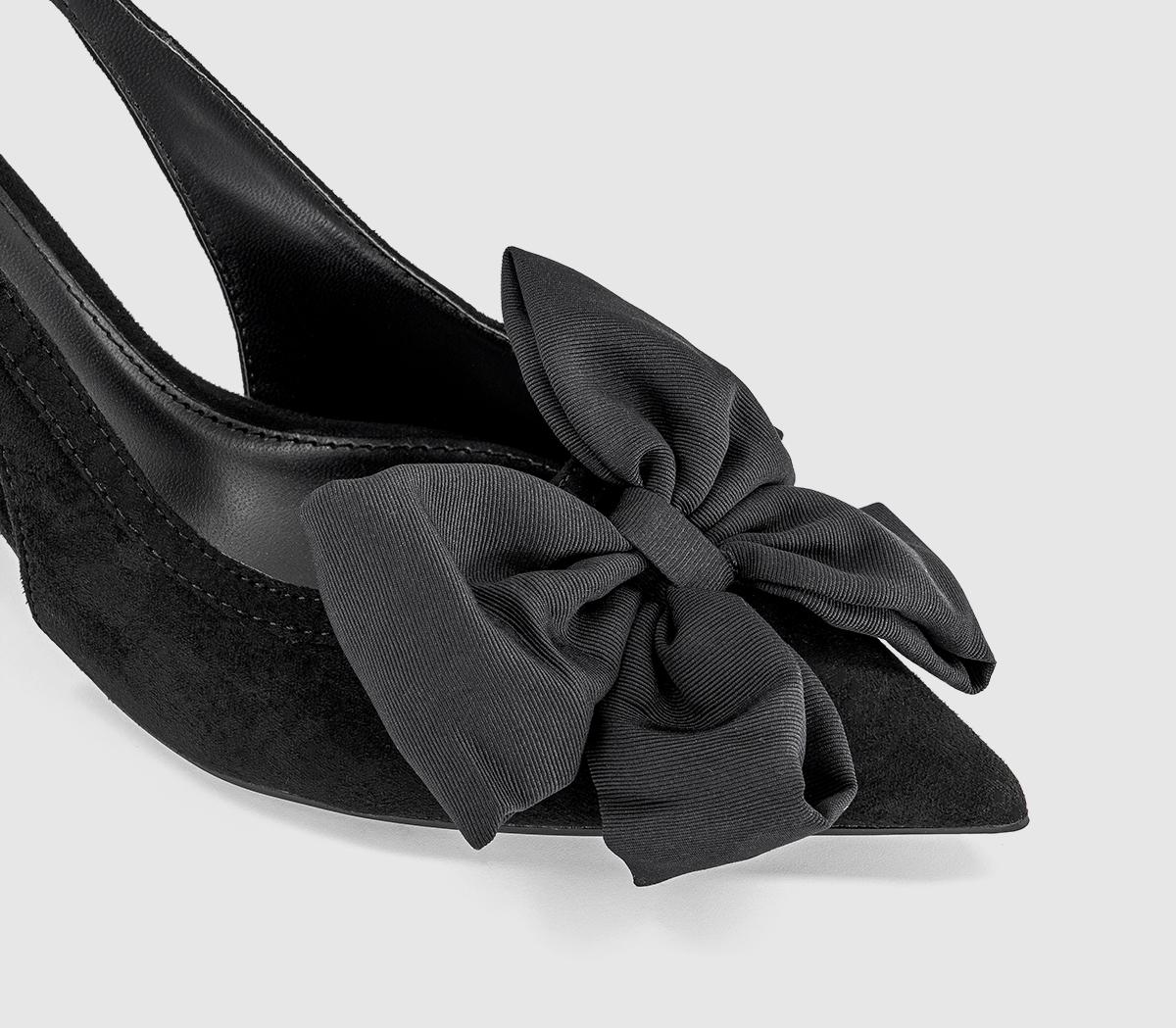 OFFICEMerry Pointed Slingback Bow Court HeelBlack