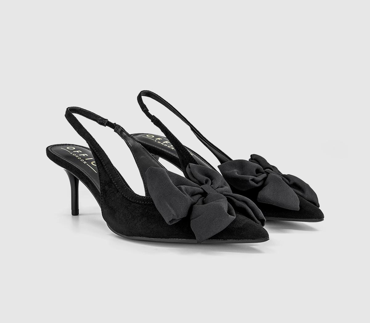 OFFICEMerry Pointed Slingback Bow Court HeelBlack