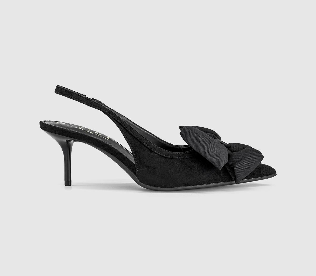 OFFICEMerry Pointed Slingback Bow Court HeelBlack