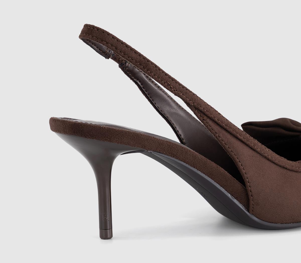 OFFICEMerry Pointed Slingback Bow Court HeelsBrown