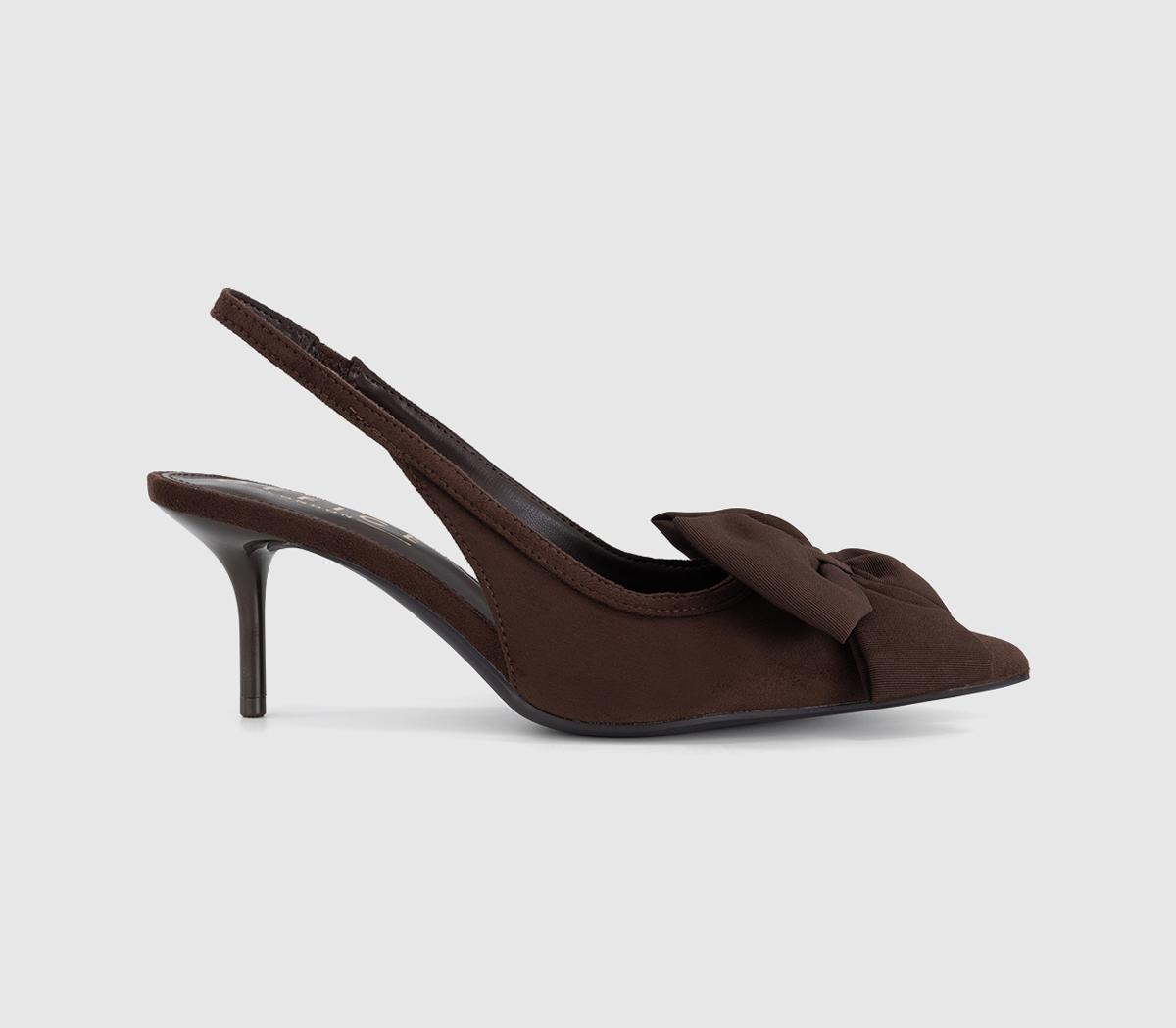OFFICEMerry Pointed Slingback Bow Court HeelsBrown