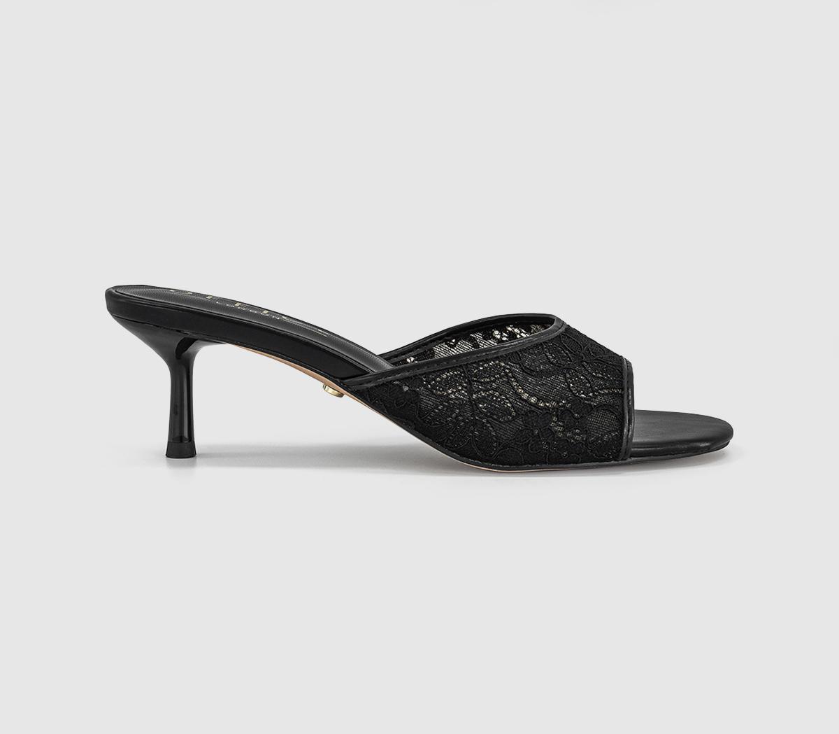 OFFICEMoonlight Heeled Lace MulesBlack Lace