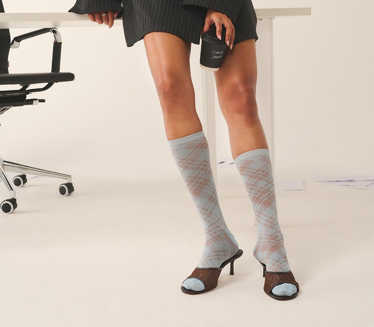OFFICEMoonlight Heeled Lace MulesBrown Lace