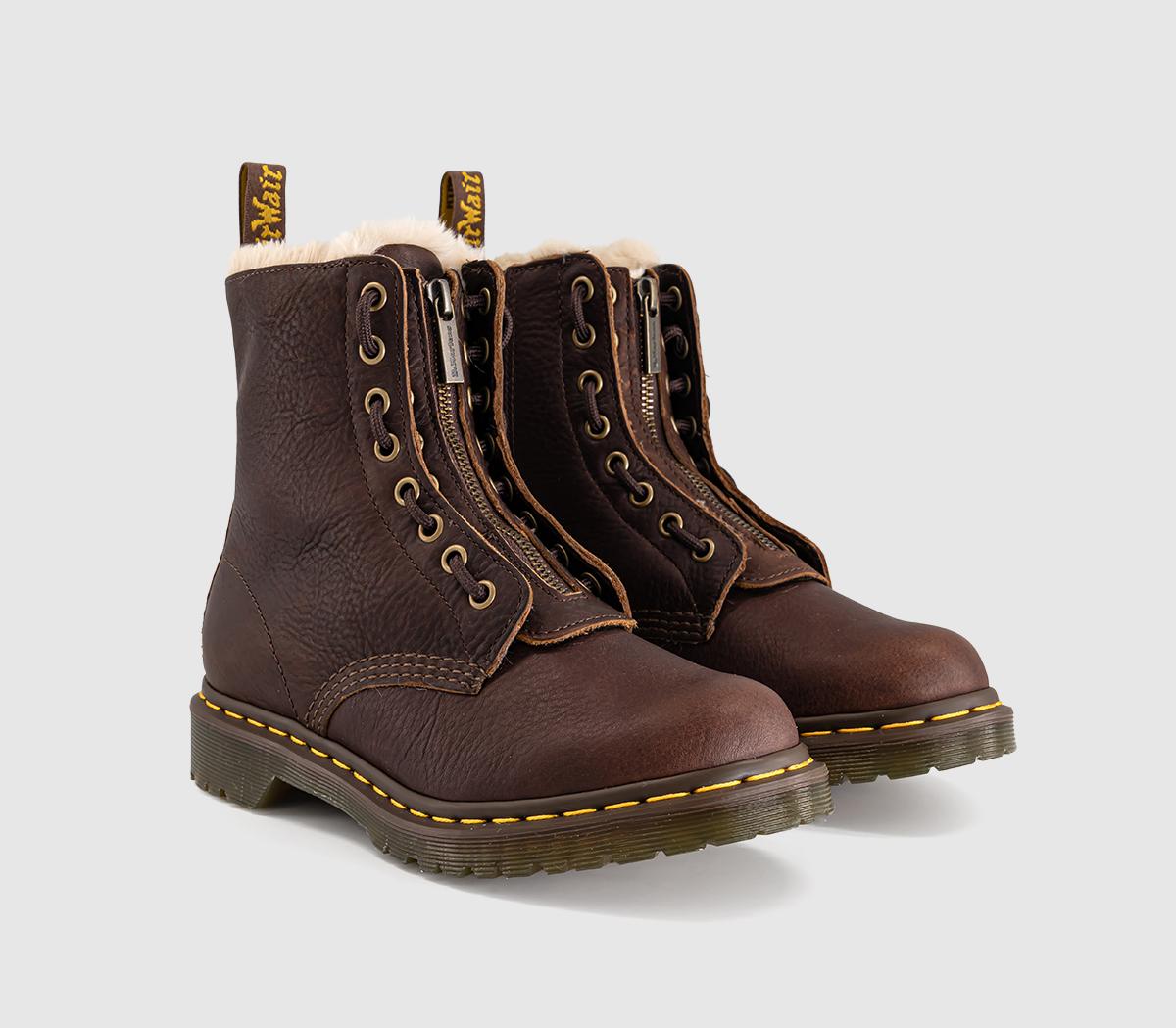Dr. Martens1460 Zip Warm Lined BootDark Brown Grizzly