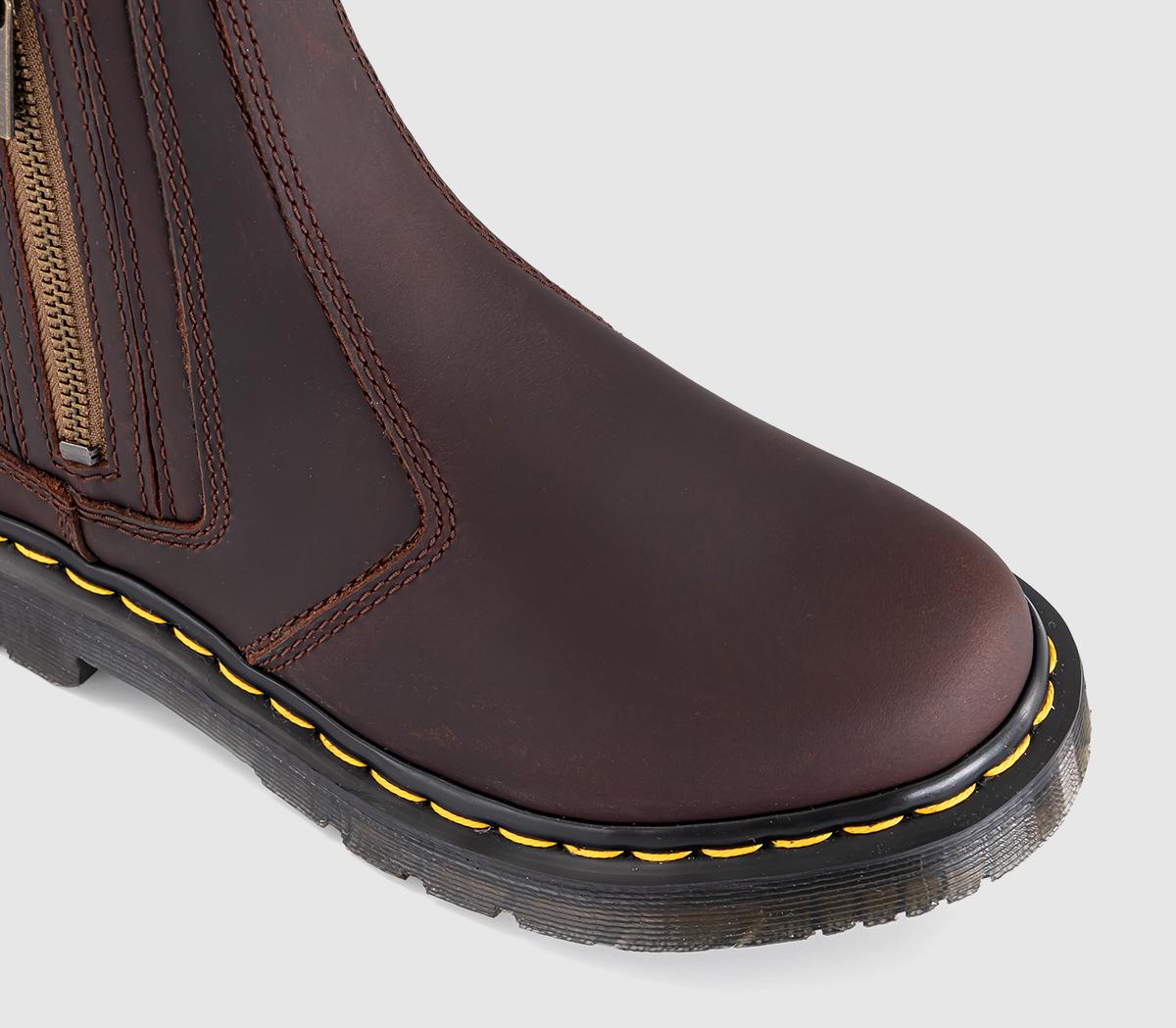 Dr. Martens2976 Alyson Zip Chelsea BootDark Brown Snowplow