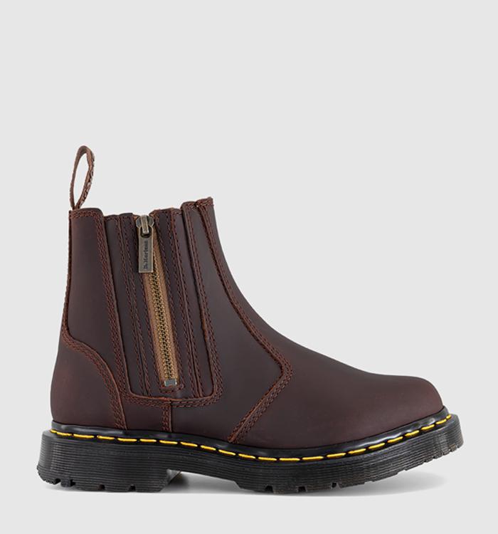 Dr. Martens 2976 Alyson Zip Chelsea Boot Dark Brown Snowplow