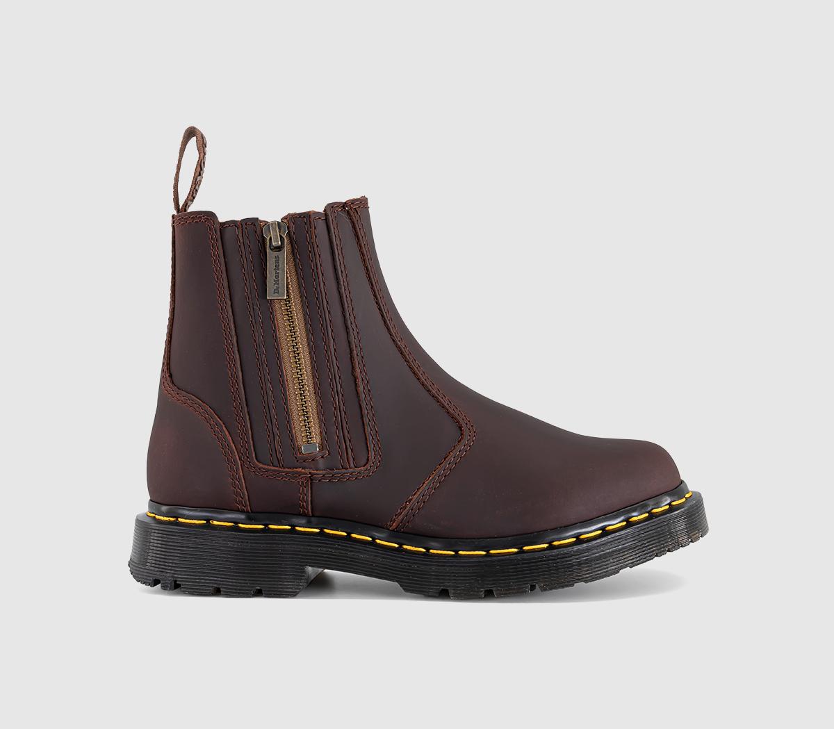 Dr. Martens2976 Alyson Zip Chelsea BootDark Brown Snowplow