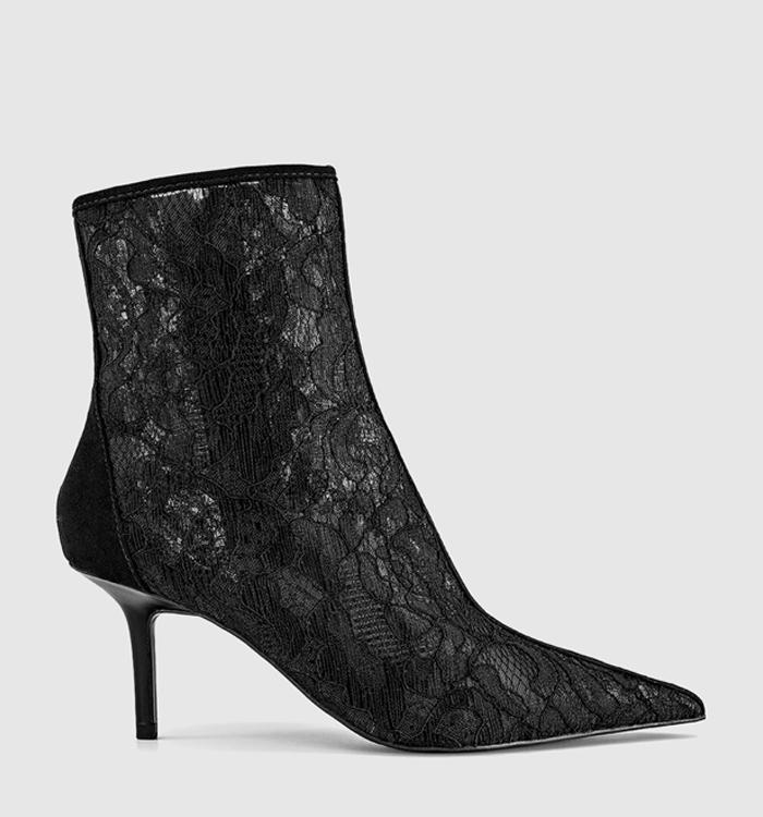 OFFICE Affair - Lace Ankle Boot Black Lace