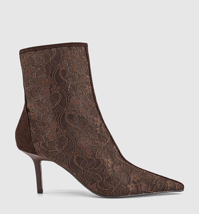OFFICE Affair - Lace Ankle Boot Brown Lace