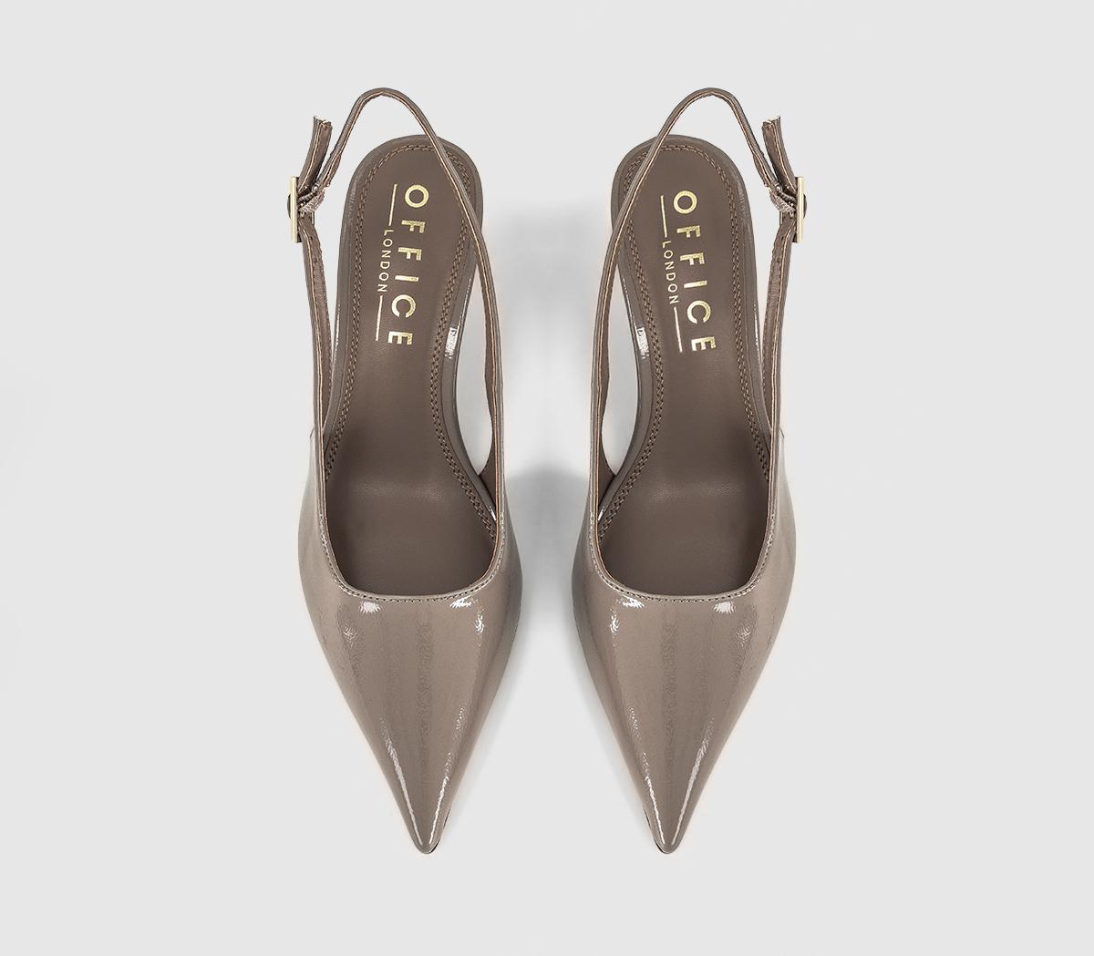 OFFICEMissy Low Heel Pointed Slingback HeelsGrey
