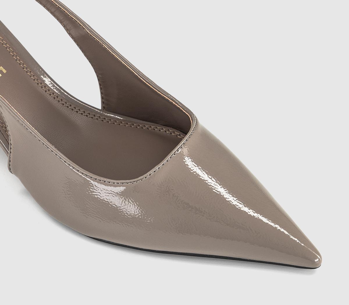 OFFICEMissy Low Heel Pointed Slingback HeelsGrey