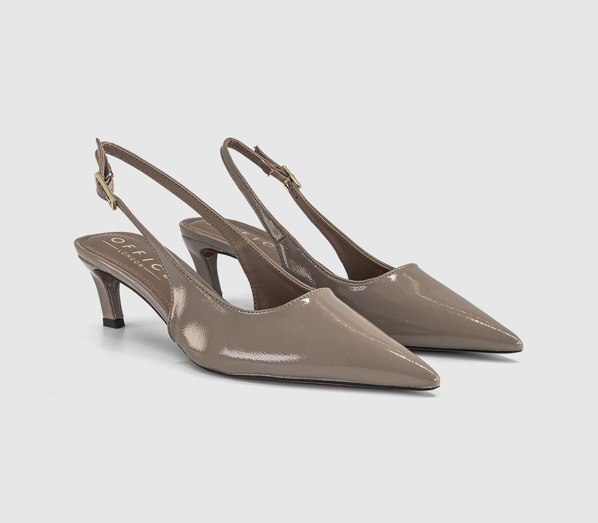 OFFICEMissy Low Heel Pointed Slingback HeelsGrey