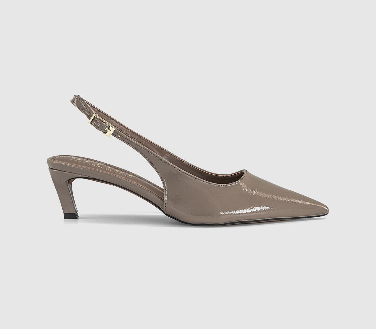 OFFICEMissy Low Heel Pointed Slingback HeelsGrey