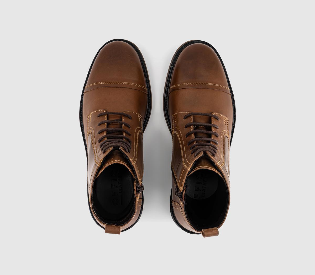 OFFICEBillericay Toe Cap Casual Lace BootsTan Leather