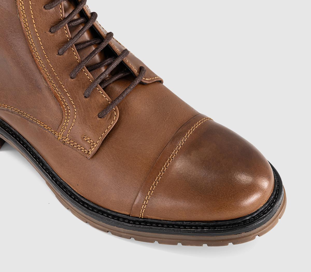 OFFICEBillericay Toe Cap Casual Lace BootsTan Leather
