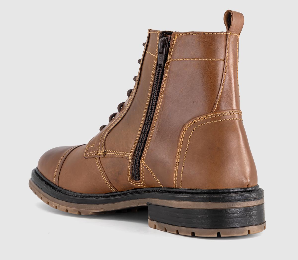 OFFICEBillericay Toe Cap Casual Lace BootsTan Leather