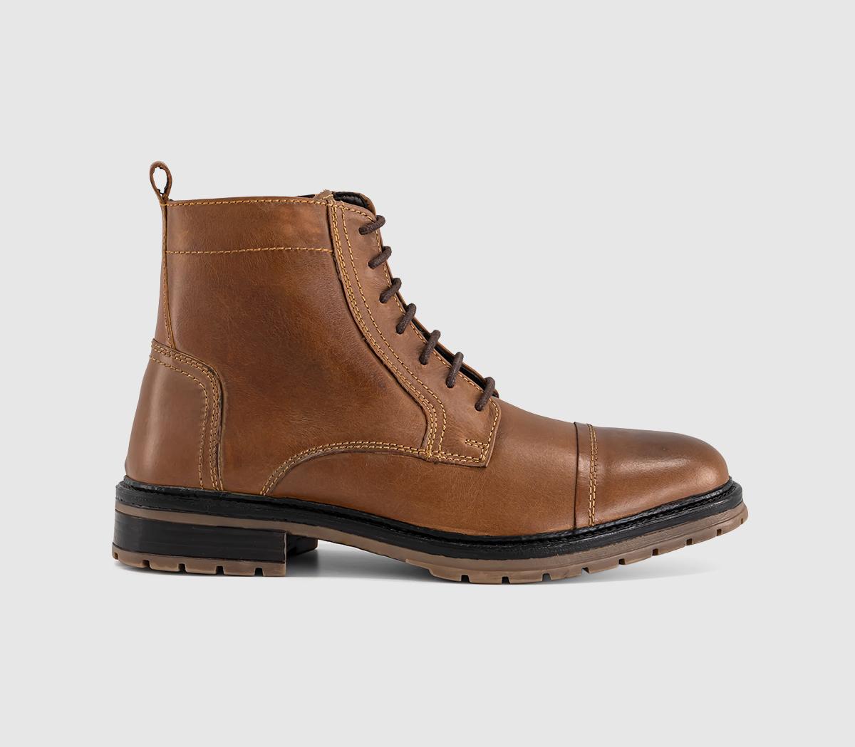 OFFICEBillericay Toe Cap Casual Lace BootsTan Leather