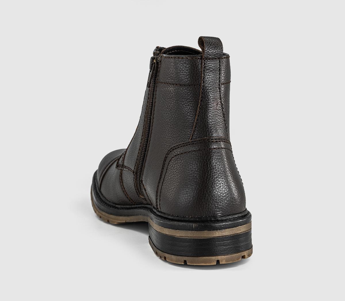 OFFICEBillericay Toe Cap Casual Lace BootsBrown Leather