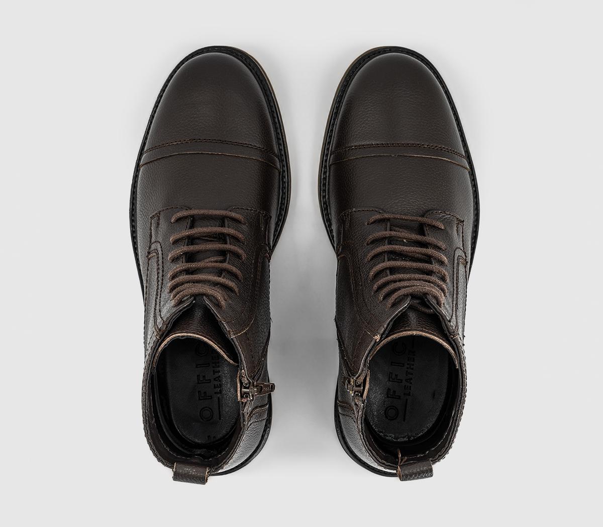 OFFICEBillericay Toe Cap Casual Lace BootsBrown Leather