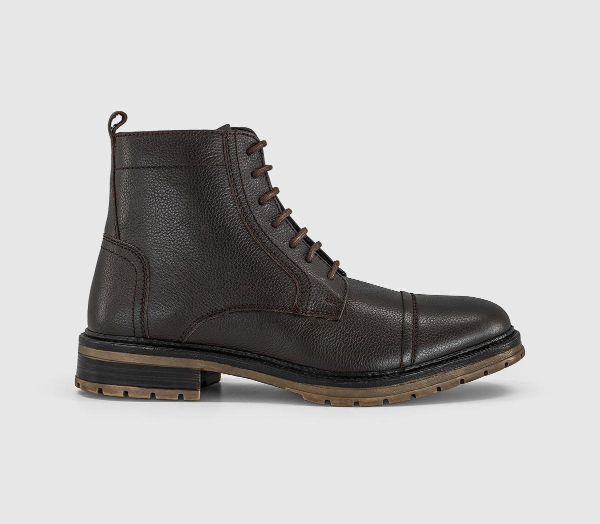 OFFICEBillericay Toe Cap Casual Lace BootsBrown Leather