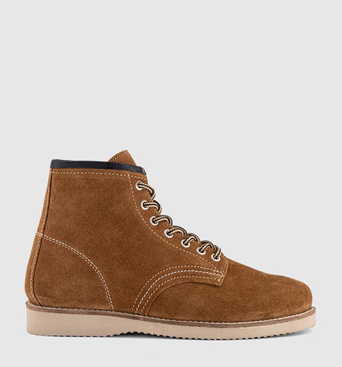 OFFICE Bonjour Casual Lace Up Boots Tan Suede
