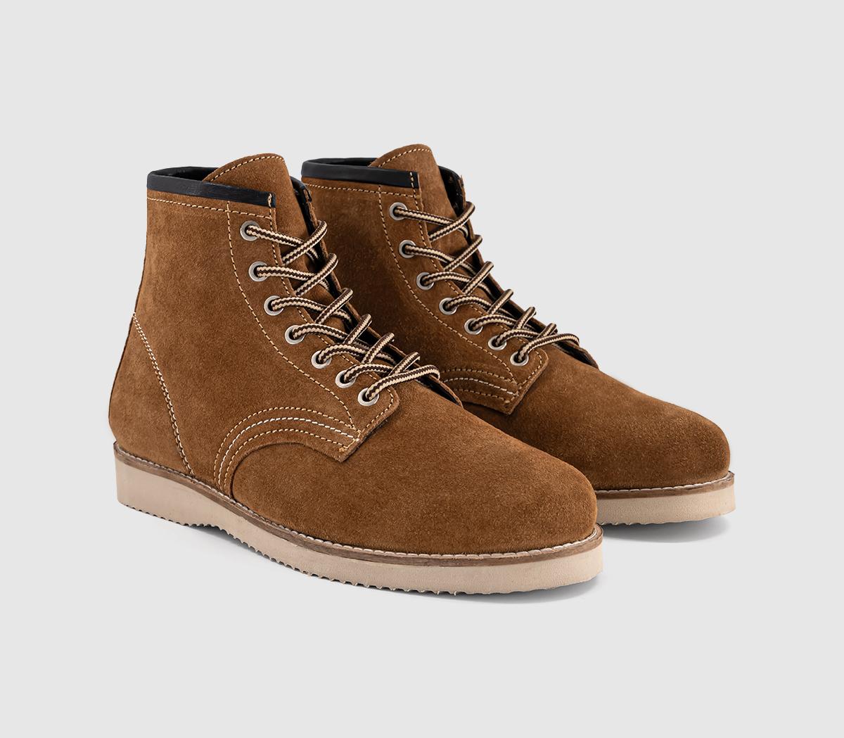 OFFICEBonjour Casual Lace Up BootsTan Suede