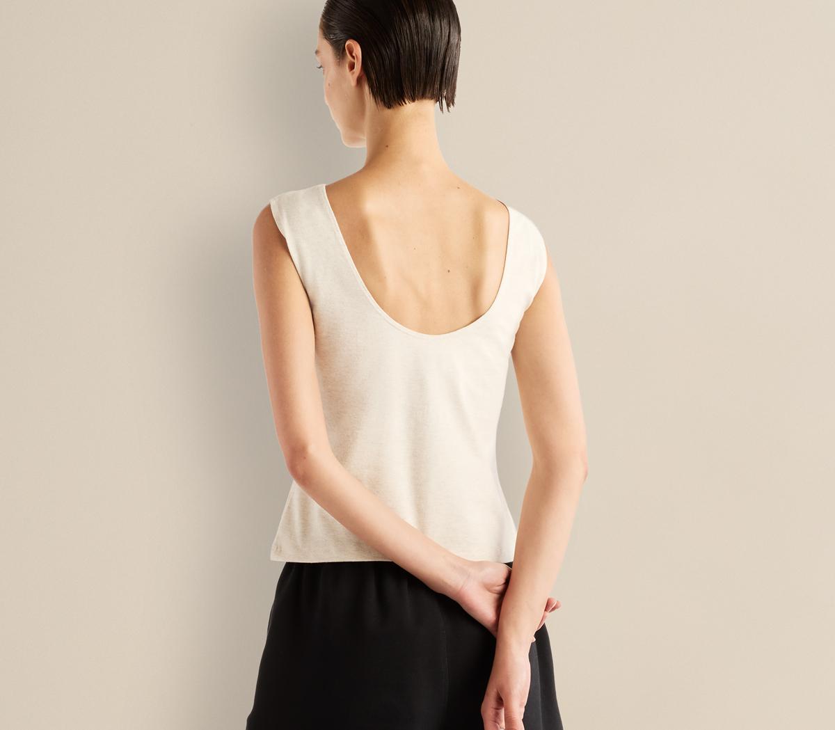 New BalanceNB Open Back Fitted TankLinen Heather