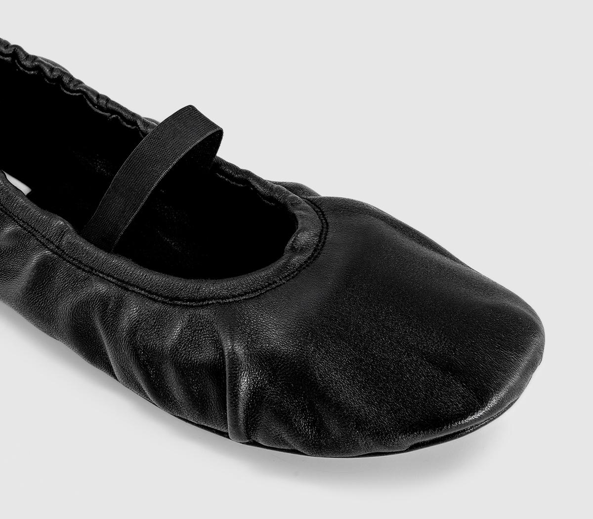 OFFICEOffice Studio: Fio Ruched BallerinasBlack Leather