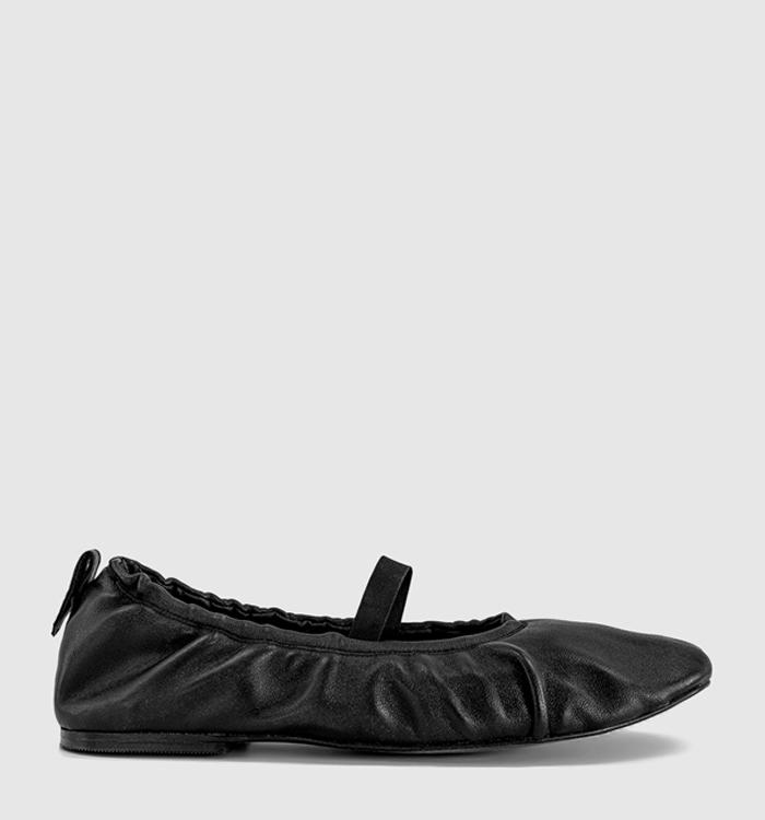 OFFICE Office Studio: Fio Ruched Ballerinas Black Leather