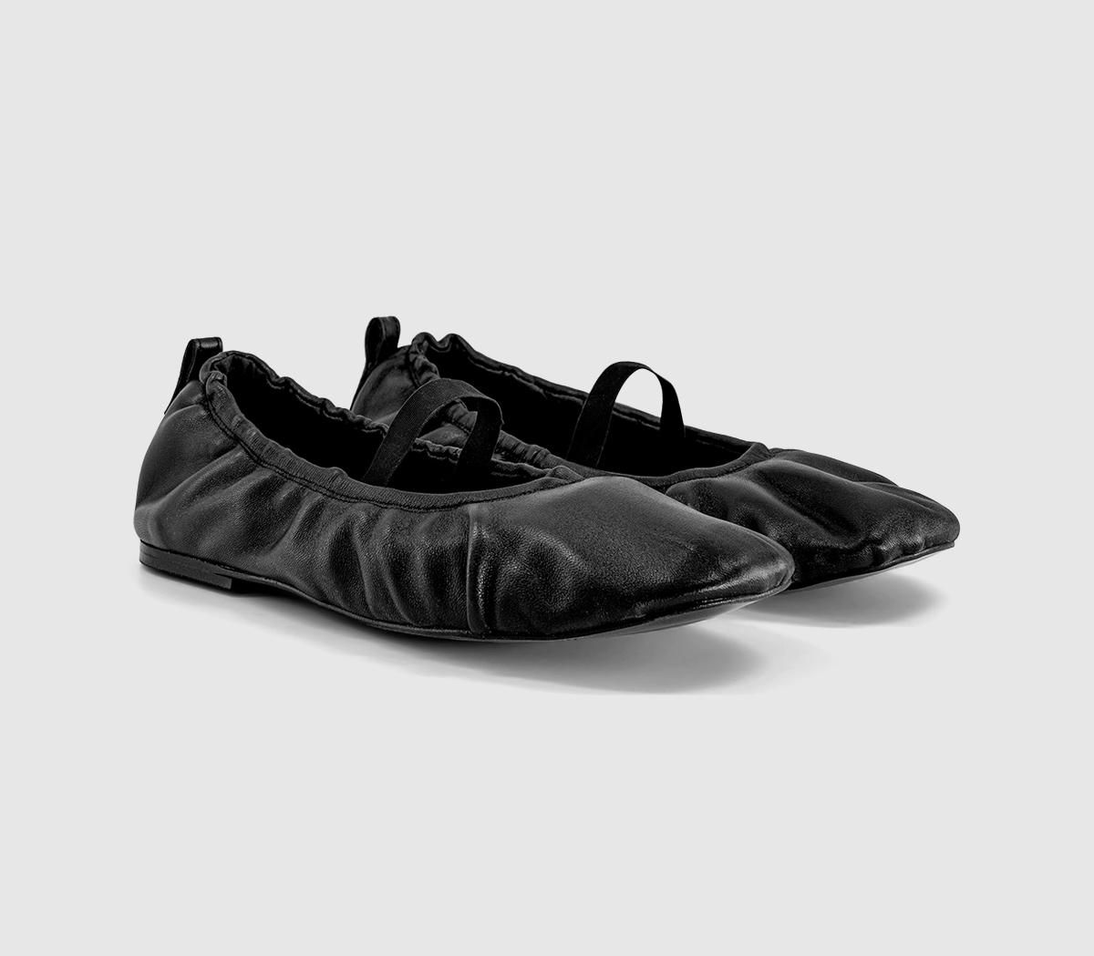 OFFICEOffice Studio: Fio Ruched BallerinasBlack Leather
