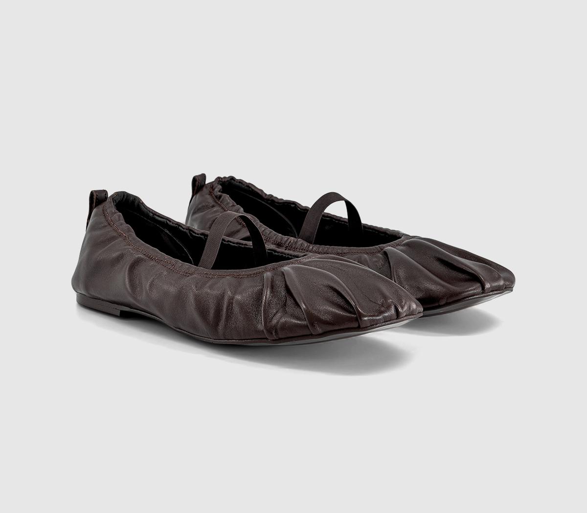 OFFICEOffice Studio: Fio Ruched BallerinasBrown Leather