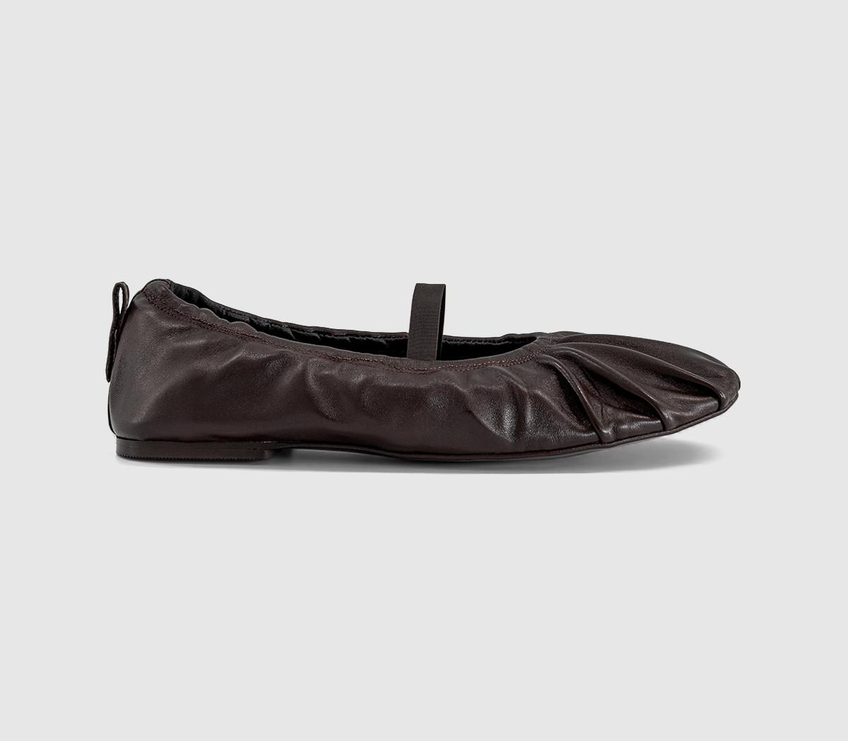 OFFICEOffice Studio: Fio Ruched BallerinasBrown Leather