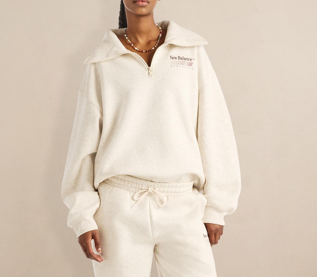 New BalanceTrackside Fleece Half ZipLinen Heather