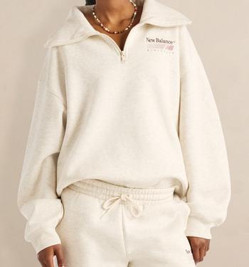 New Balance Trackside Fleece Half Zip Linen Heather