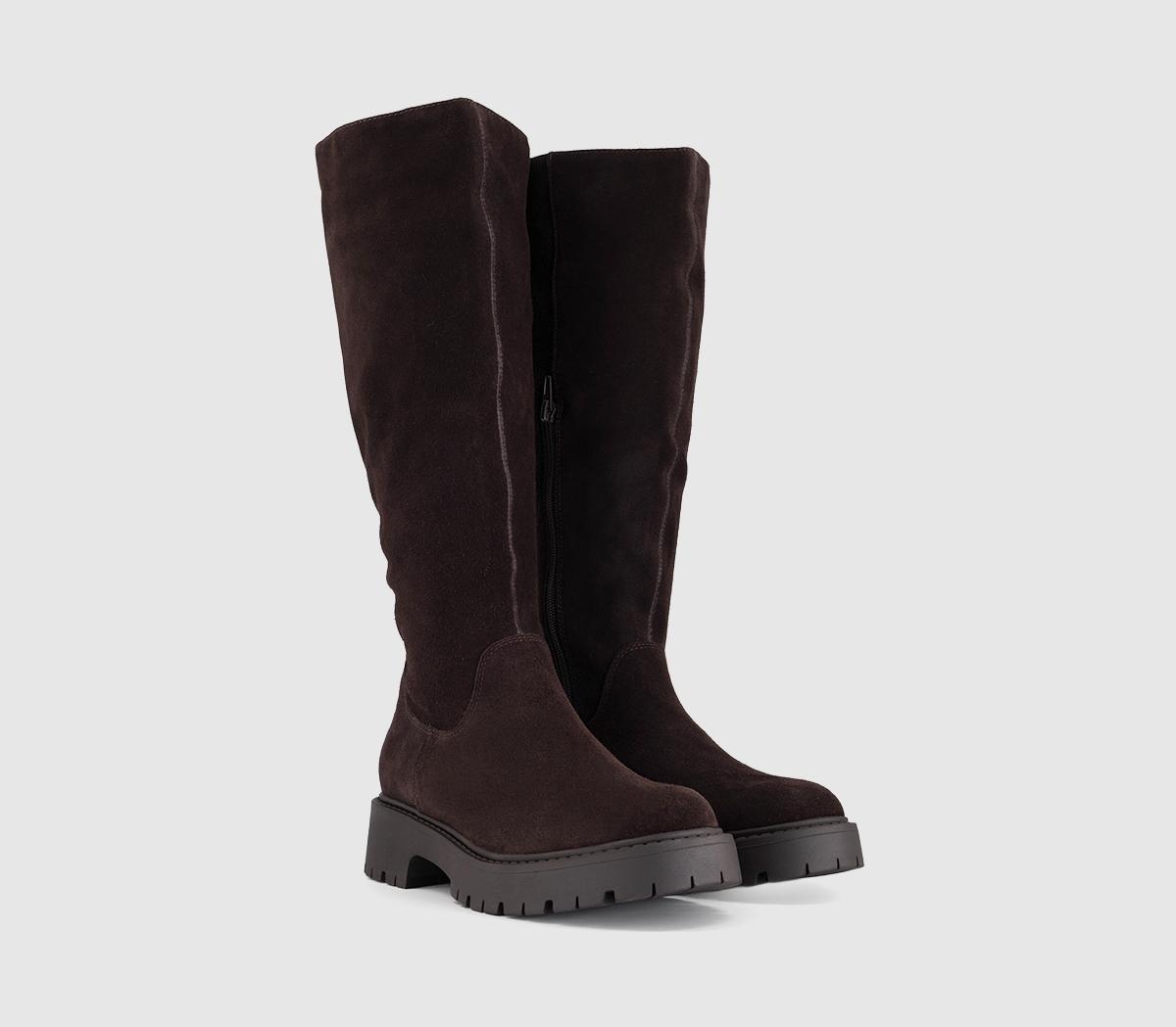 OFFICEKarate - Chunky Knee BootBrown Suede