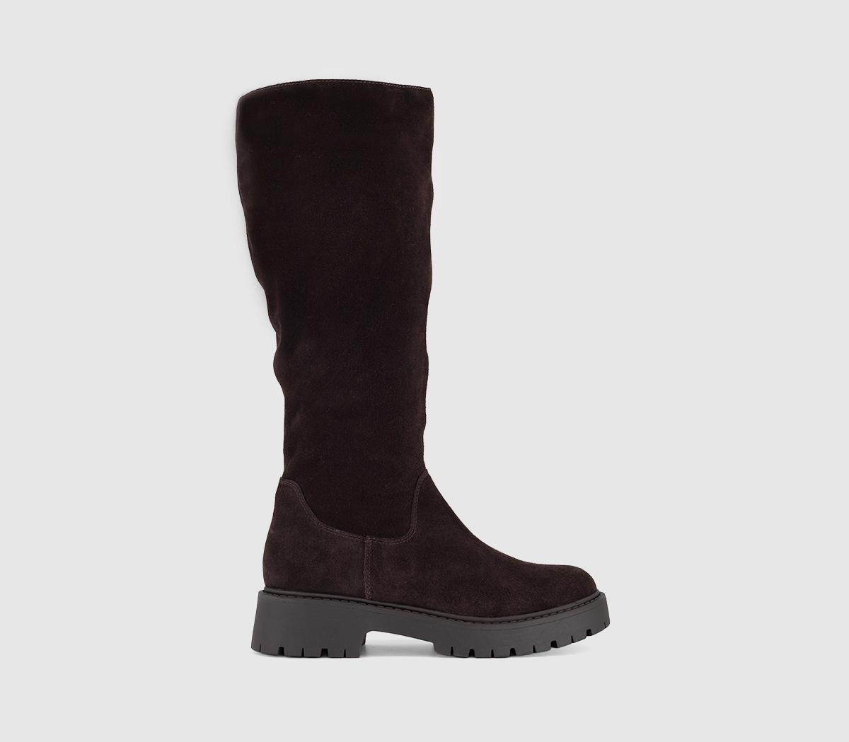 OFFICEKarate - Chunky Knee BootBrown Suede