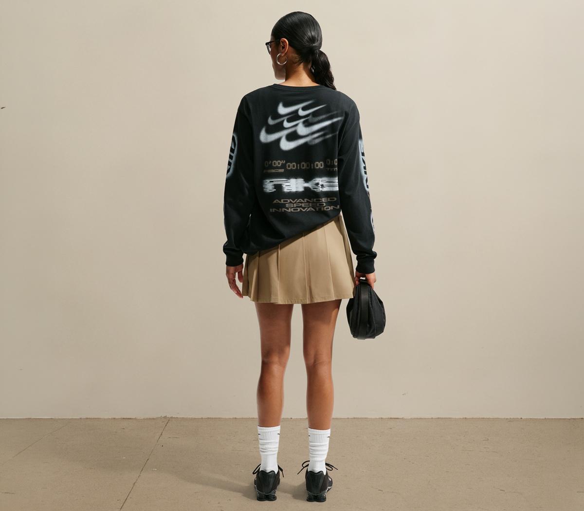 NikeNike Pleated Mini SkirtParachute Beige Metallic Silver