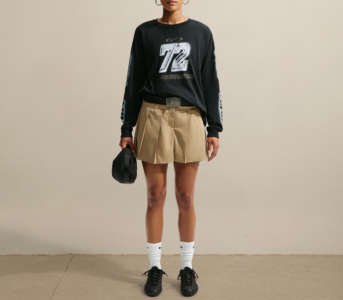NikeNike Pleated Mini SkirtParachute Beige Metallic Silver