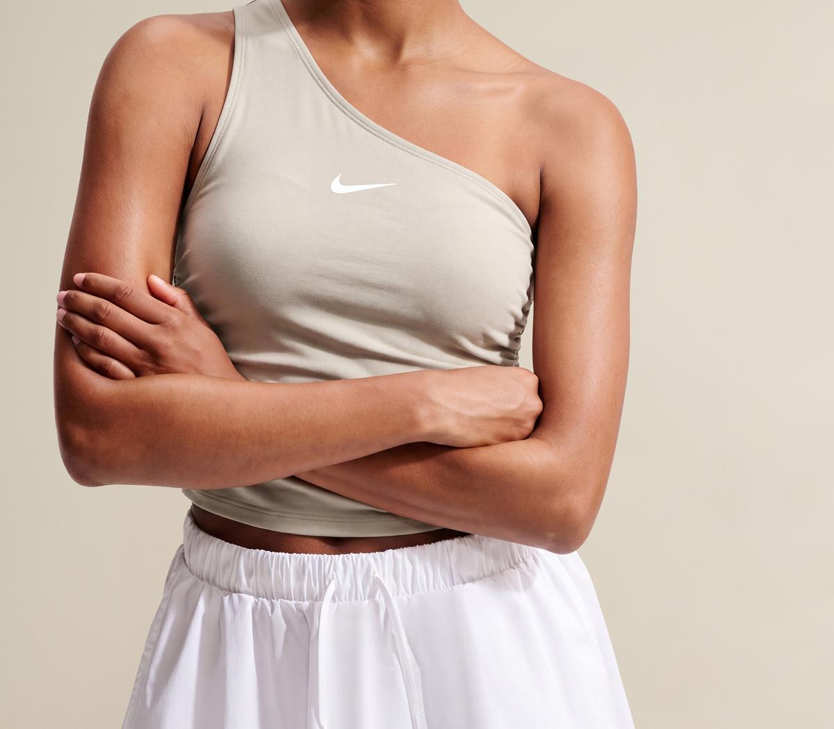 NikeNike Assymetric One Shoulder TankCream Linen White