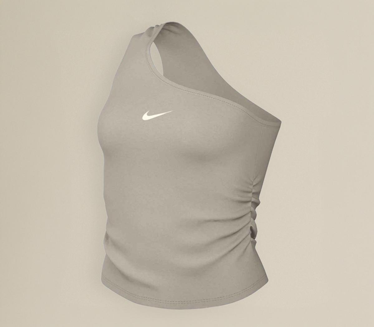 NikeNike Assymetric One Shoulder TankCream Linen White