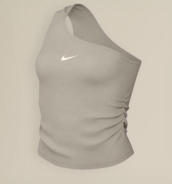Nike Nike Assymetric One Shoulder Tank Cream Linen White