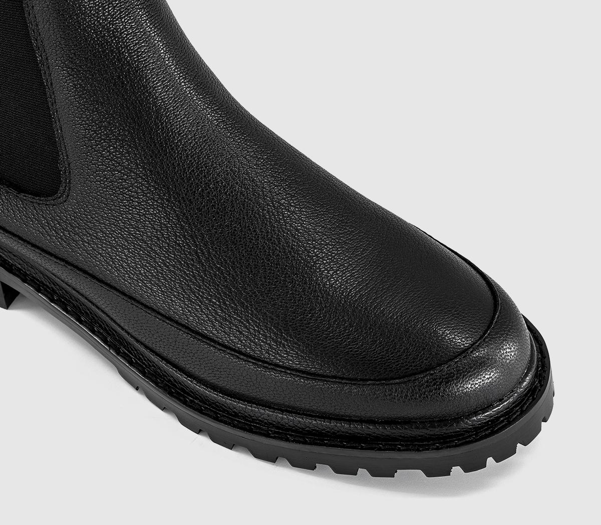 OFFICEAccent Chunky Chelsea Ankle BootsBlack Leather