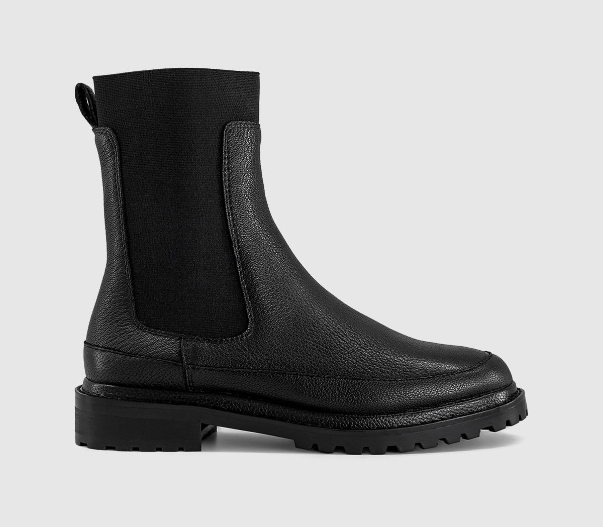 OFFICEAccent Chunky Chelsea Ankle BootsBlack Leather