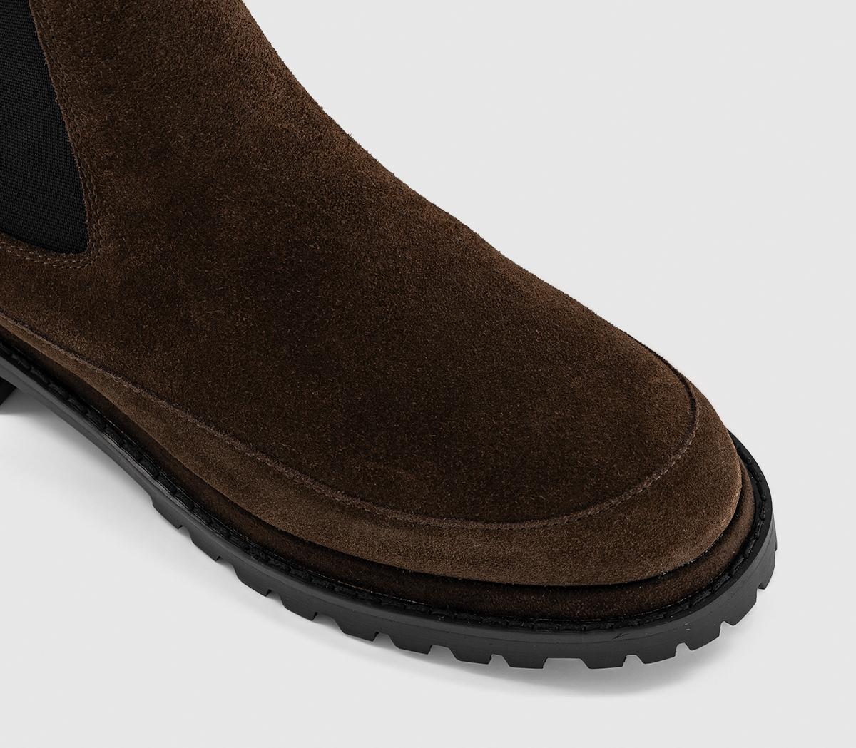 OFFICEAccent Chunky Chelsea Ankle BootsBrown Suede