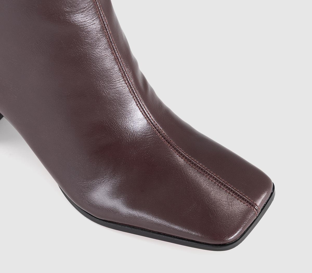 OFFICEArise Square Toe High Heel Ankle BootsBurgundy