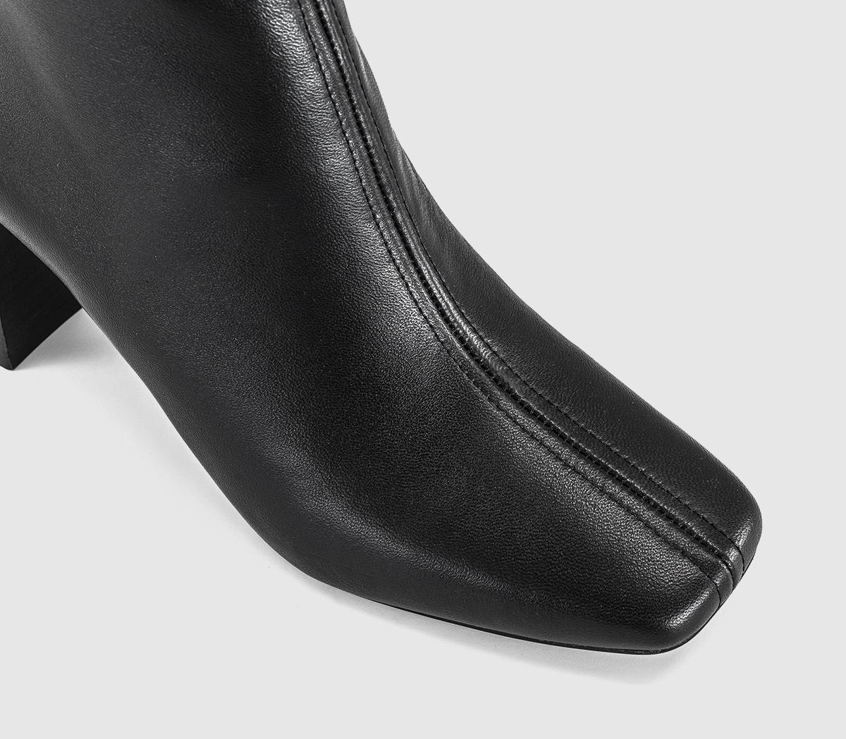 OFFICEAbide - Block Heel Centre Seam Ankle BootBlack Leather